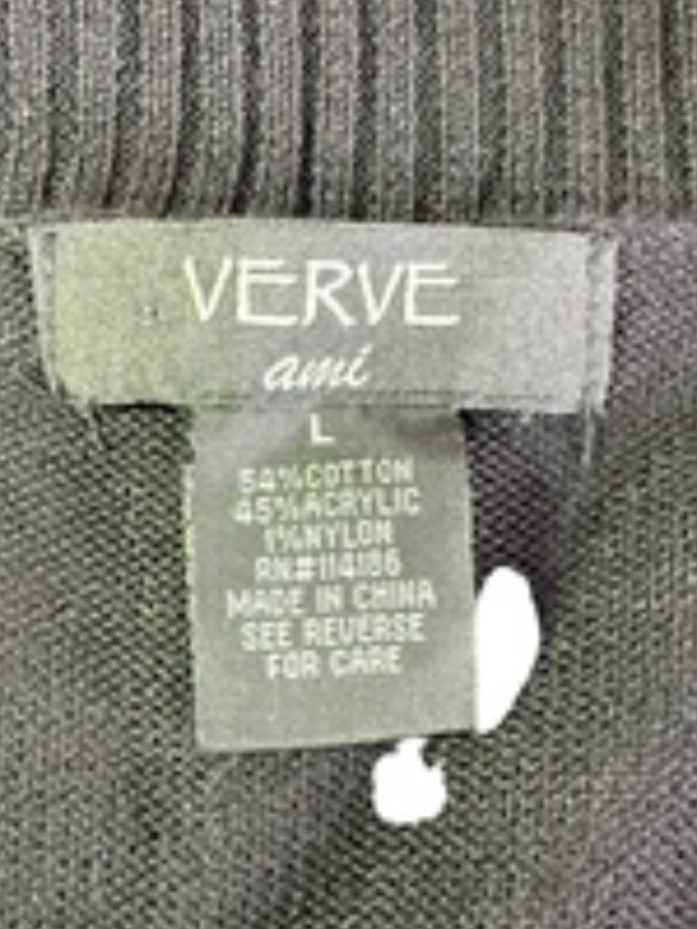 Verve Ami Open Front Gathered Back Waist 3/4 Sleeve Black Cardigan Size L - Picture 5 of 6